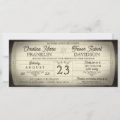 Vintage Ticket Style Wedding Invitation Einladung (Vorderseite)