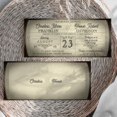 Vintage Ticket Style Wedding Invitation Einladung