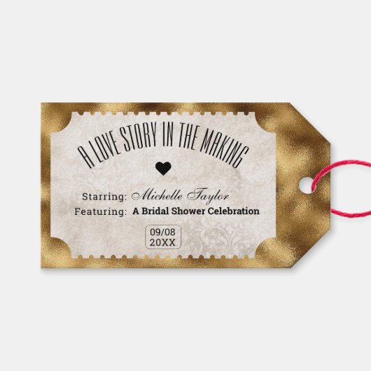 Vintage Ticketbridal Geschenkanhänger (Vorderseite (Horizontal))