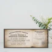 Vintage Ticketgestaltung Einladung (Stehend Vorderseite)