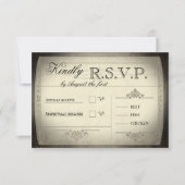 Vintage Tickethochzeit RSVP (Vorderseite)