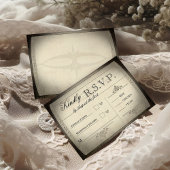 Vintage Tickethochzeit RSVP Karte