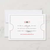 Vintage Ticketkarten-Antwortkarte RSVP Karte (Rückseite)