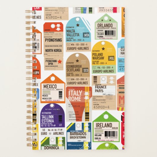 Vintage-Ticketmuster. Gepäckanhänger Planer (Vorderseite)