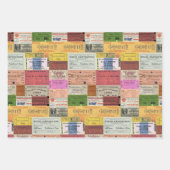 Vintage Tickets Collage Decoupage Wrapping Paper Geschenkpapier Set (Vorderseite 3)