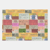 Vintage Tickets Collage Decoupage Wrapping Paper Geschenkpapier Set (Vorderseite 2)