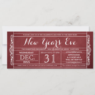 Vintage-Tickets für Silvesterparty-Einladungen Einladung