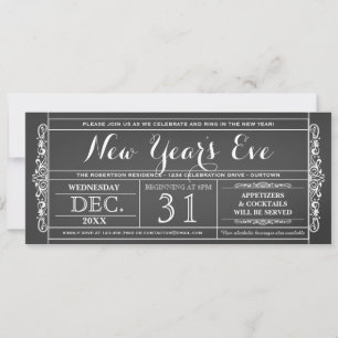 Vintage-Tickets für Silvesterparty-Einladungen Einladung