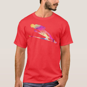 Vintage-Tie-Dye-Schnee-Skispringen-Grafik-Art-Skii T-Shirt