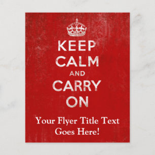 Vintage Tiefrot Abgenutzt Keep Calm and Carry On Flyer