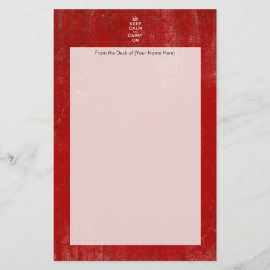 Vintage tiefrote beunruhigt behalten Ruhe und Briefpapier (Vorderseite)