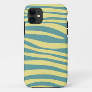 Vintage Tierdruckhaut von Zebra (Gelb, Blau) Case-Mate iPhone Hülle