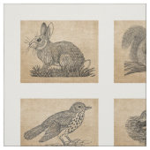 Vintage Tiere auf Burlap 5x4 Stoff (Muster)