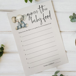 Vintage Tiere Baby Shower Raten Baby Food Game Flyer