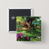 Vintage Tiere Button (Vorne & Hinten)