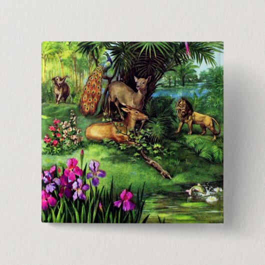 Vintage Tiere Button (Vorderseite)