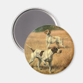 Vintage Tiere, englische Hunde auf Zeigerjagd Magnet (Vorderseite/Rückseite)