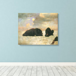 Vintage-Tiere, Grizzlybären von Albert Bierstadt Leinwanddruck