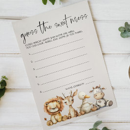 Vintage Tiere Kinderdusche Rate Sweet Mess Game Flyer