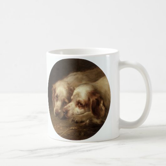 Vintage Tiere, Niedliche Haustiere Hunde Kaffeetasse (Rechts)