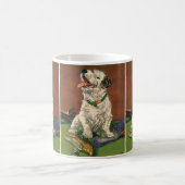 Vintage Tiere, Niedliche Welpenkauen Kaffeetasse (Mittel)