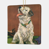 Vintage Tiere, Niedliche Welpenkauen Keramikornament (Links)