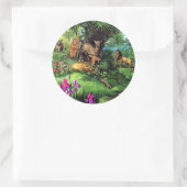 Vintage Tiere Runder Aufkleber (Tasche)