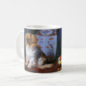 Vintage Tiere, Spielzeug-Pekingese Welpenhund Kaffeetasse (Vorderseite Links)