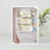 Vintage Tiere Storybook Girl Geburtstag Einladung (Stehend Vorderseite)