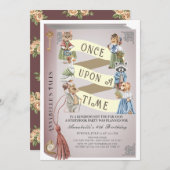 Vintage Tiere Storybook Girl Geburtstag Einladung (Vorne/Hinten)