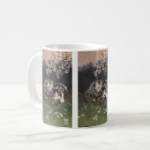 Vintage Tiere, Tabby Cat oder Kätzchen in einer Hä Kaffeetasse (Vorderseite Links)