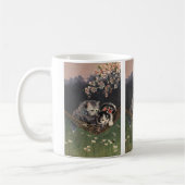 Vintage Tiere, Tabby Cat oder Kätzchen in einer Hä Kaffeetasse (Links)