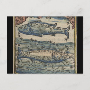 Vintage Tierkreiszeichen - Die Fische Postkarte