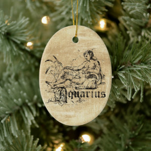 Vintage-Tierkreiszeichen Wassermann Keramik Ornament