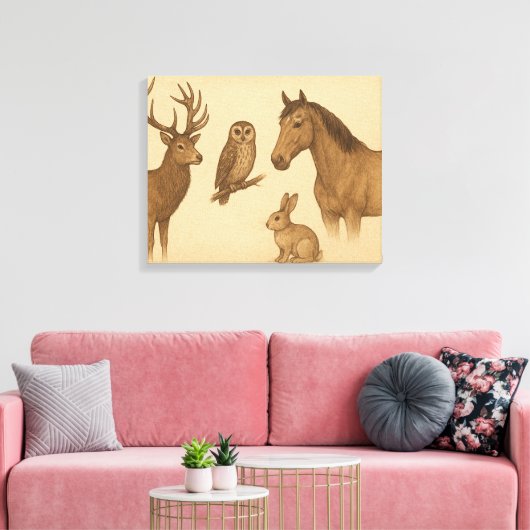 Vintage Tierwelt Leinwanddruck (Insitu (Wohnzimmer))