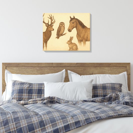 Vintage Tierwelt Leinwanddruck (Insitu (Schlafzimmer))