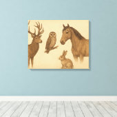 Vintage Tierwelt Leinwanddruck (Insitu (Holzboden))