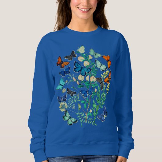 Vintage Tierwelt - Schmetterlingsgarten Sweatshirt (Vorderseite)