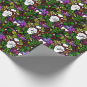 Vintage Tiffany-Hartglas-Lila Rose Geschenkpapier (Ecke)