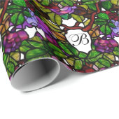 Vintage Tiffany-Hartglas-Lila Rose Geschenkpapier (Rolleneckpunkt)