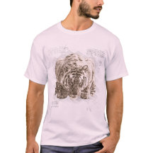 Vintage Tiger Da Vinci Skizzenstil