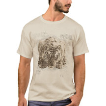 Vintage Tiger Da Vinci Skizzenstil
