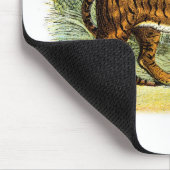 Vintage-Tiger-Illustration Mauspad (Ecke)