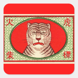 Vintage Tiger Label Art Sticker
