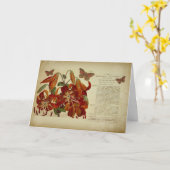 Vintage Tiger-Lilien-botanische Illustration Karte (Gelbe Blume)