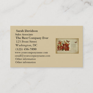 Vintage Tiger-Lilien-botanische Illustration Visitenkarte