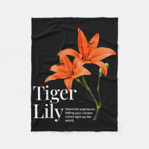Vintage Tiger Lily Blume Ästhetische Gartenarbeit Fleecedecke