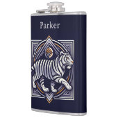 Vintage Tiger Navy Blau Flachmann (Links)