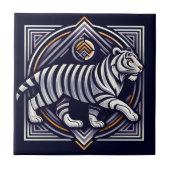 Vintage Tiger Navy Blau Fliese (Vorderseite)