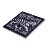 Vintage Tiger Navy Blau Fliese (Seite)